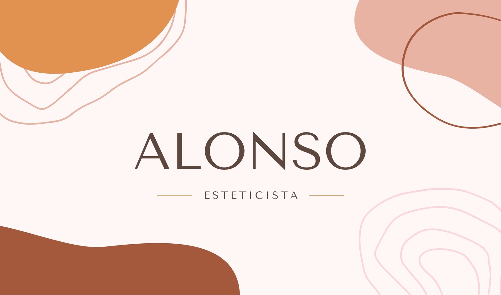 Rosa y Marrón Belleza Creativa Tarjeta de Presentación