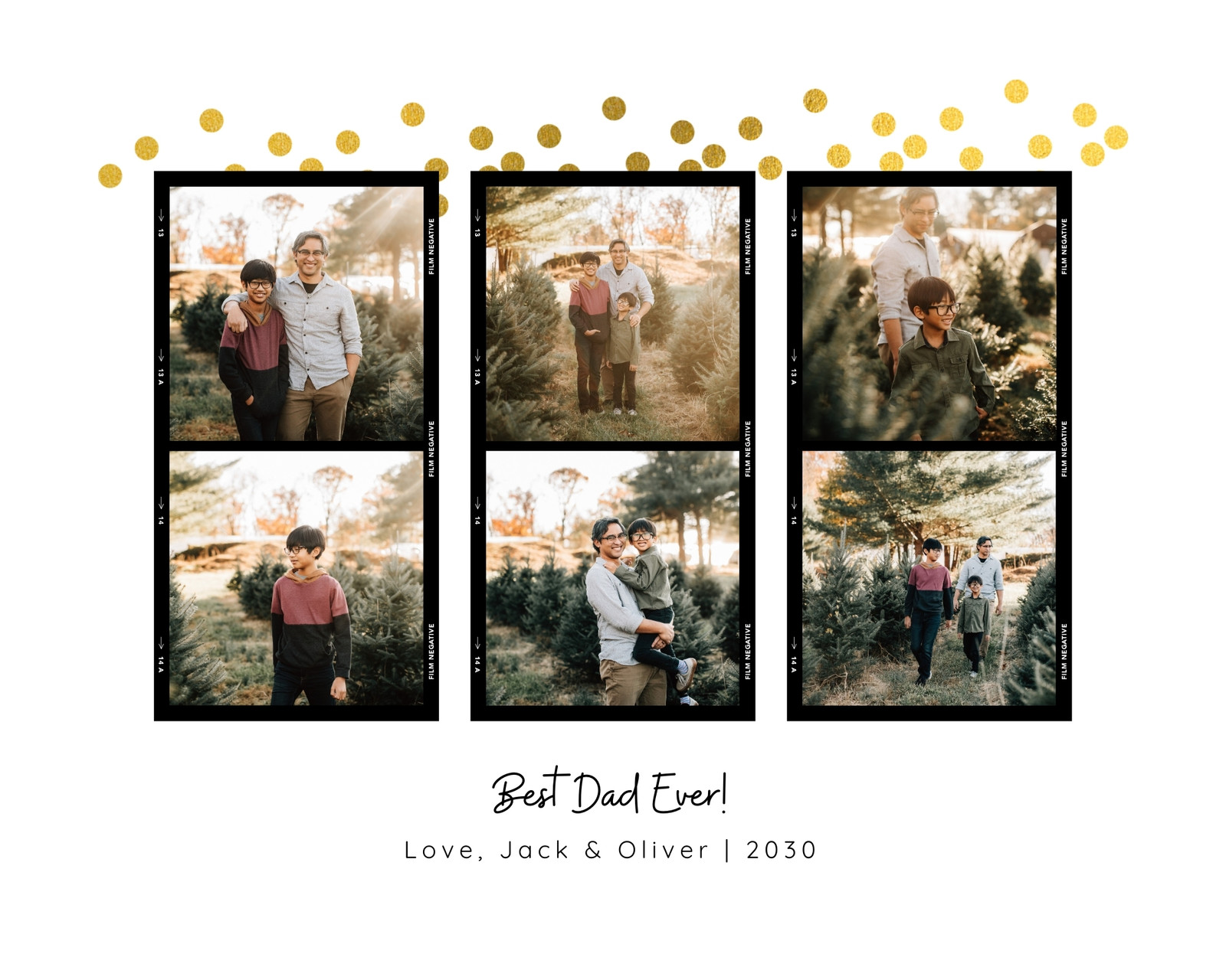 Gold and Black Best Dad Ever Photo Collage Gold and Black Best Dad Ever Photo Collage