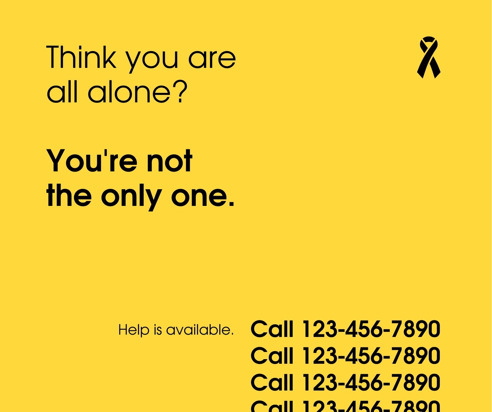 Yellow Black Yellow Theme Suicide Awareness Statistics & facts Facebook Post