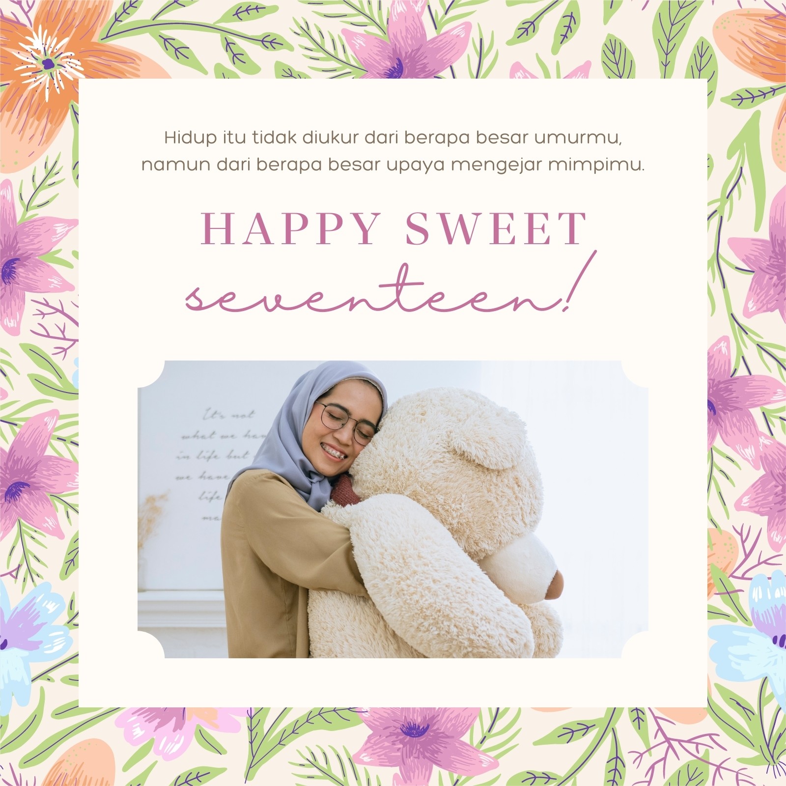 Gratis desain contoh sweet seventeen - Canva