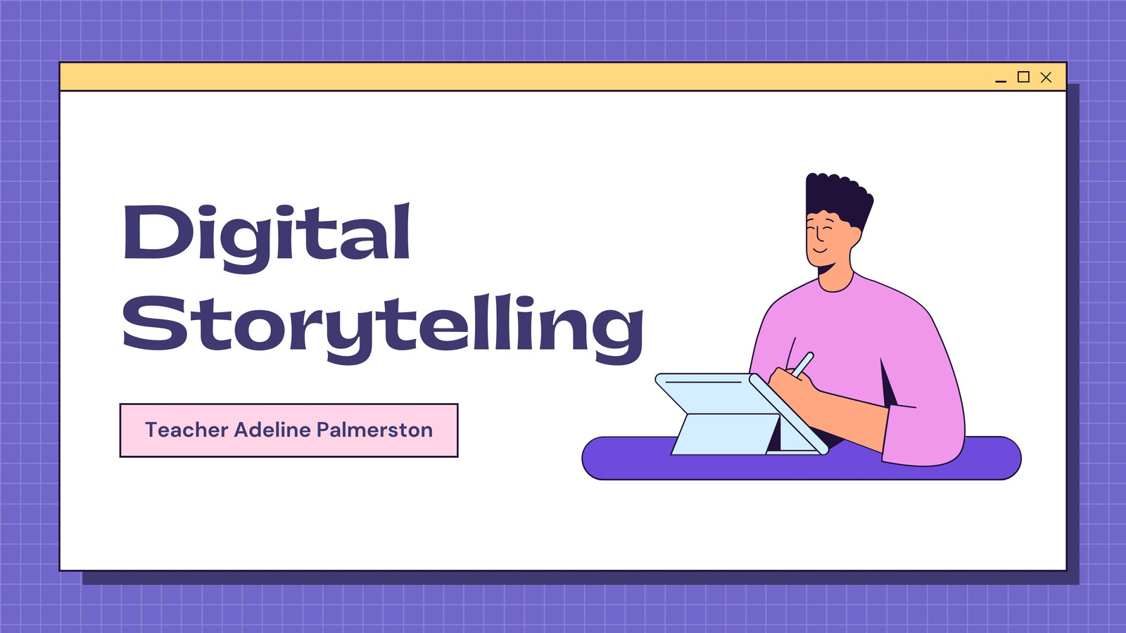Purple Pink and Blue Lined Digital Storytelling Media Arts Presentation