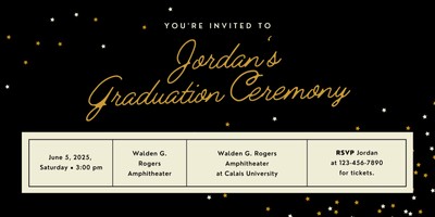 Black Gold Contemporary & Classy Outdoor Graduation Announcement