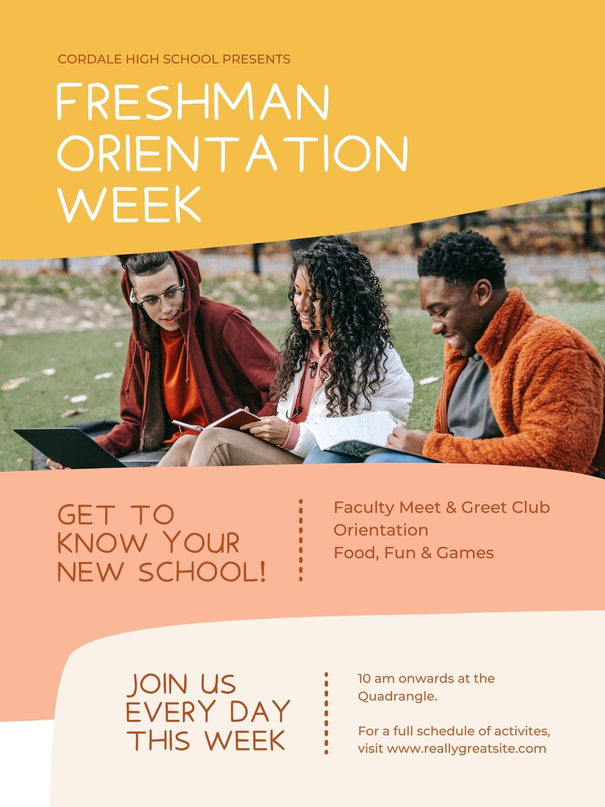 Orange and Peach Organic and Handcrafted Welcome Messages and Announcements High School Back to School Poster Orange and Peach Organic and Handcrafted Welcome Messages and Announcements High School Back to School Poster