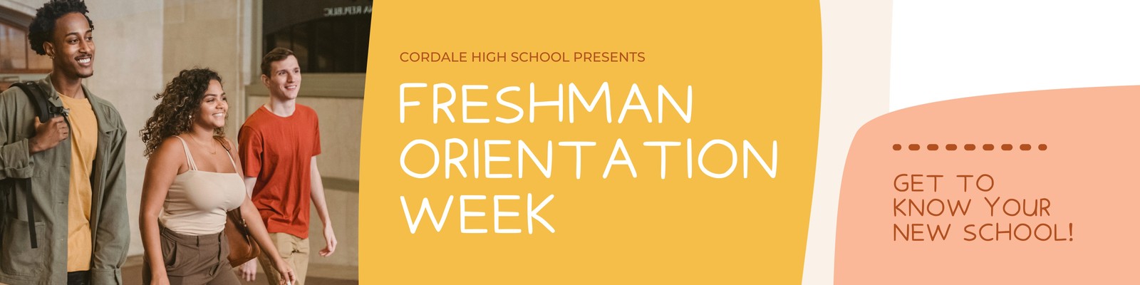 Orange and Peach Organic and Handcrafted Welcome Messages and Announcements High School Back to School Banner Orange and Peach Organic and Handcrafted Welcome Messages and Announcements High School Back to School Banner