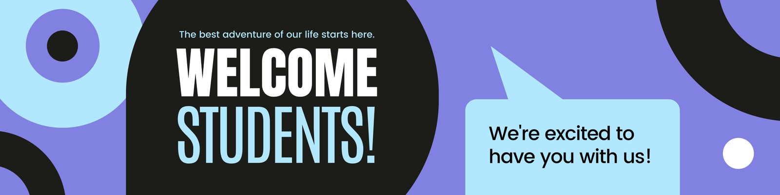 Purple Blue and Black Clean Graphic Welcome Message High School Back to School Banner Purple Blue and Black Clean Graphic Welcome Message High School Back to School Banner