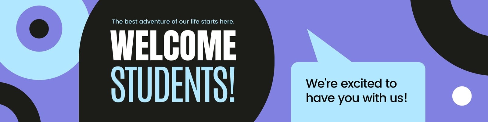 Purple Blue and Black Clean Graphic Welcome Message High School Back to School Banner Purple Blue and Black Clean Graphic Welcome Message High School Back to School Banner
