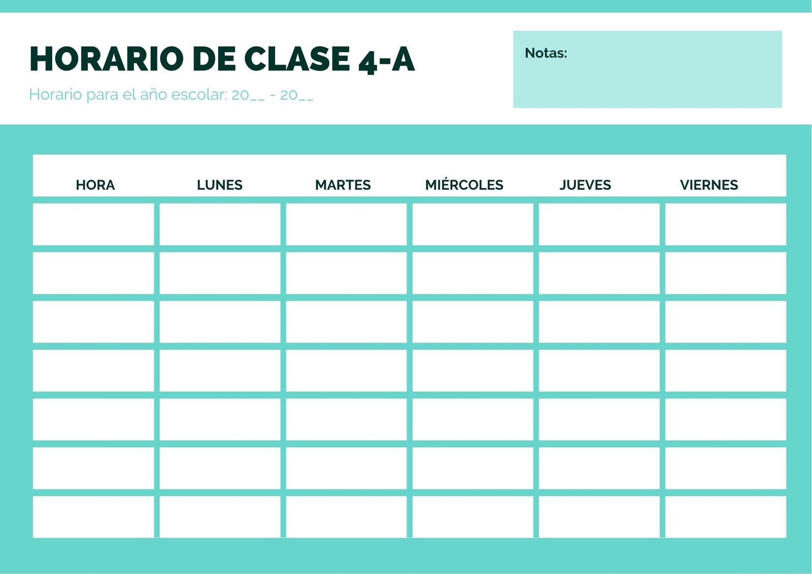 Verde Blanco Sencillo Horario de Clase Verde Blanco Sencillo Horario de Clase