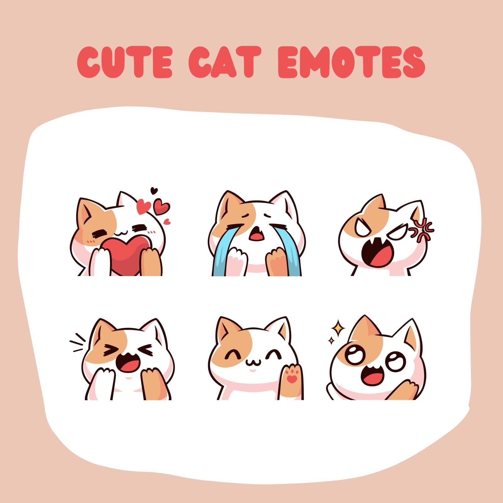 Pink and Brown Cute Cat Emote Pink and Brown Cute Cat Emote
