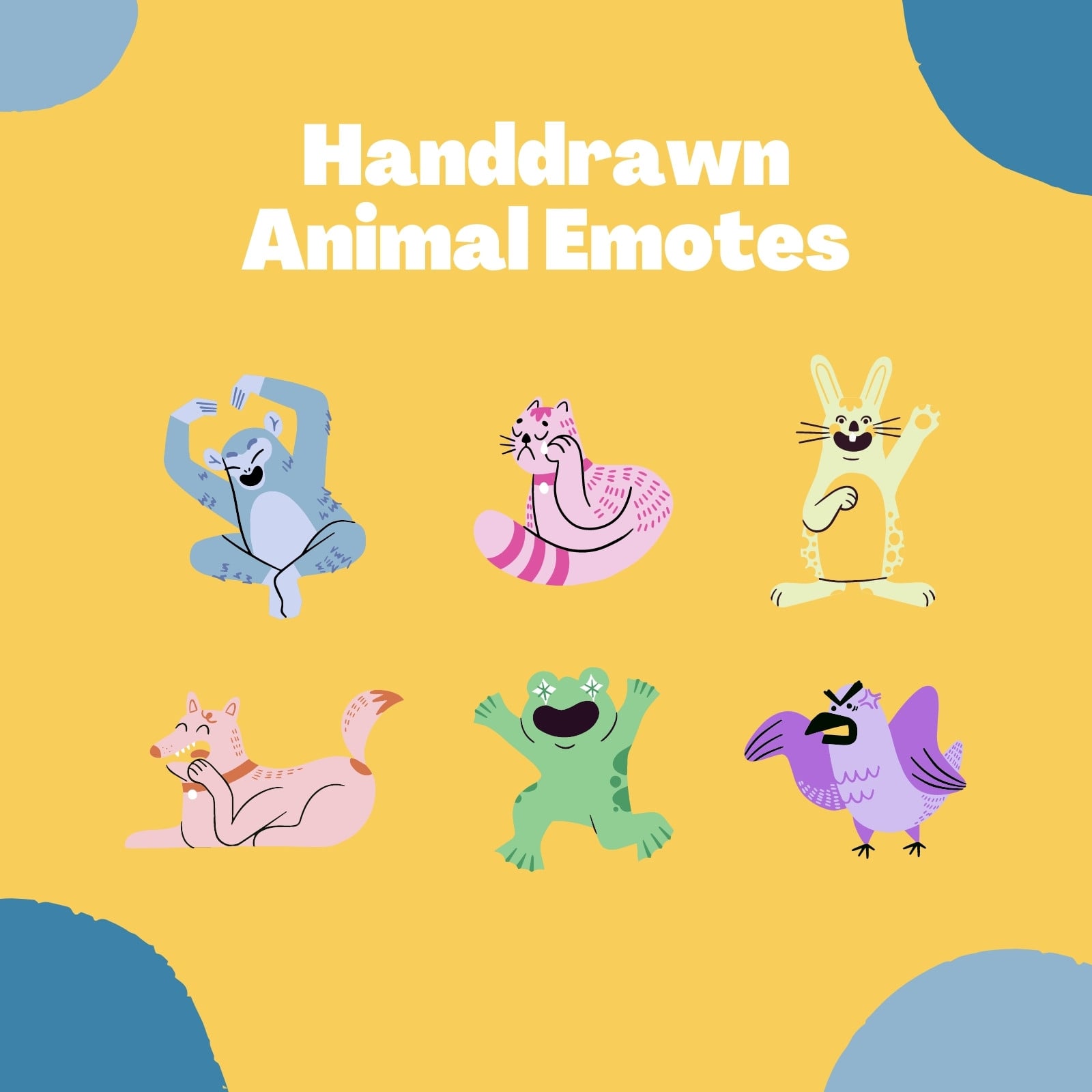 Colorful Handdrawn Animal Emote Colorful Handdrawn Animal Emote