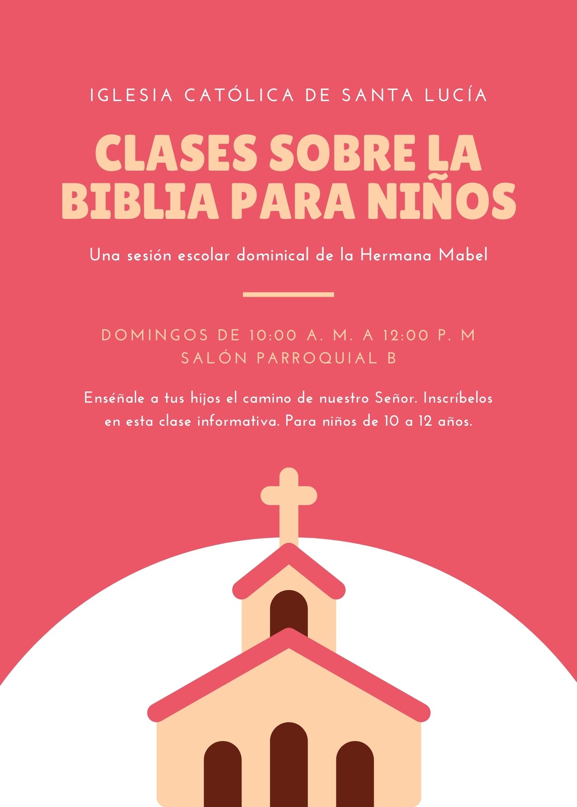 Rojo Escuela de Domingo Volante de Iglesia