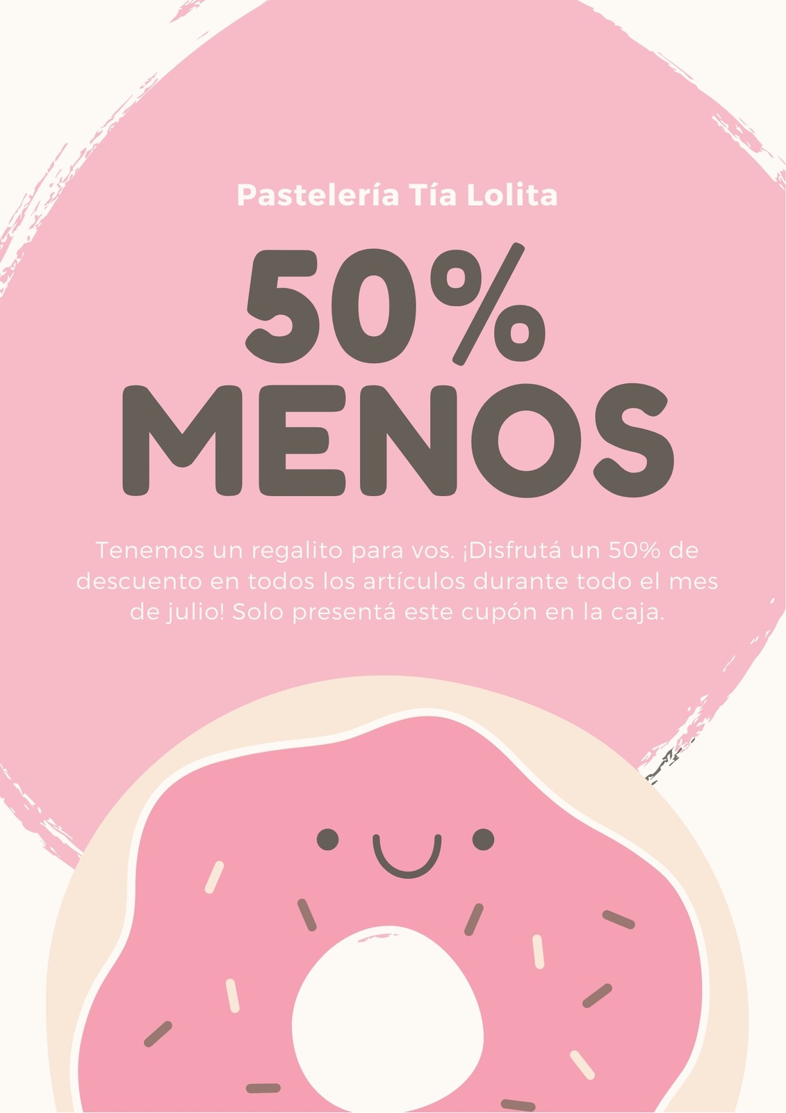Rosa Con Chispas Ilustración de Dona Cupón de Descuento Rosa Con Chispas Ilustración de Dona Cupón de Descuento