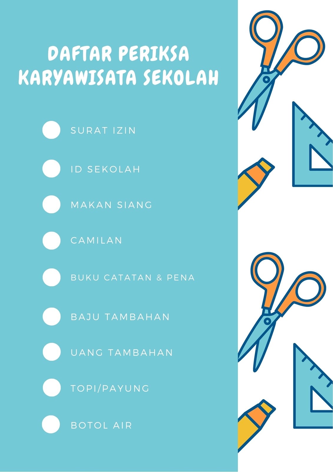 Daftar Periksa Sekolah Biru dan Oranye Daftar Periksa Sekolah Biru dan Oranye