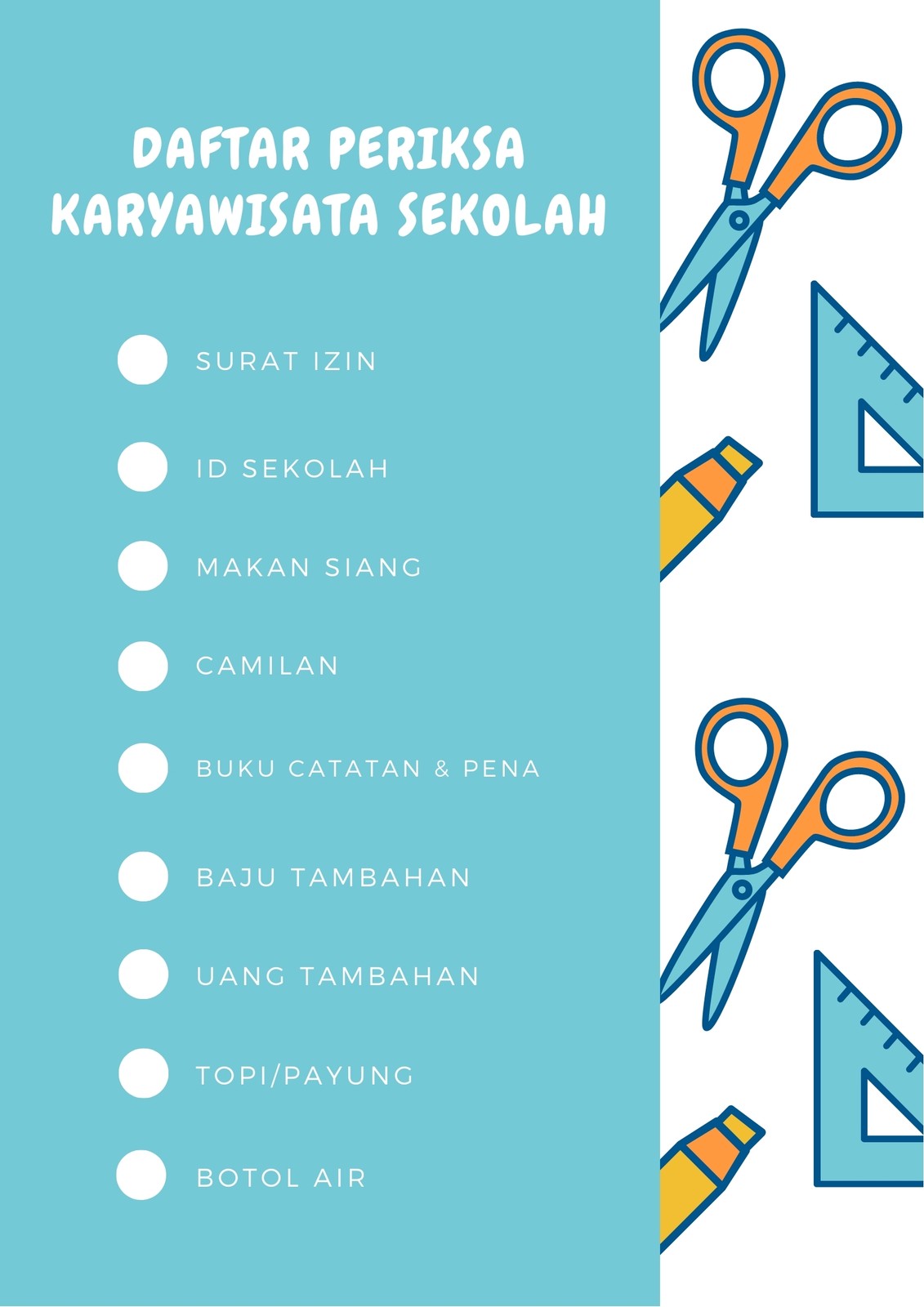 Daftar Periksa Sekolah Biru dan Oranye Daftar Periksa Sekolah Biru dan Oranye