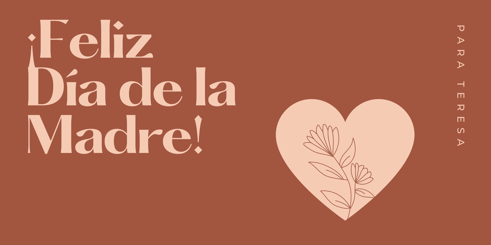 Rosa Palo y Rosa Moderno Femenino General Felicitación Día de la Madre Horizontal Tarjeta Plana
