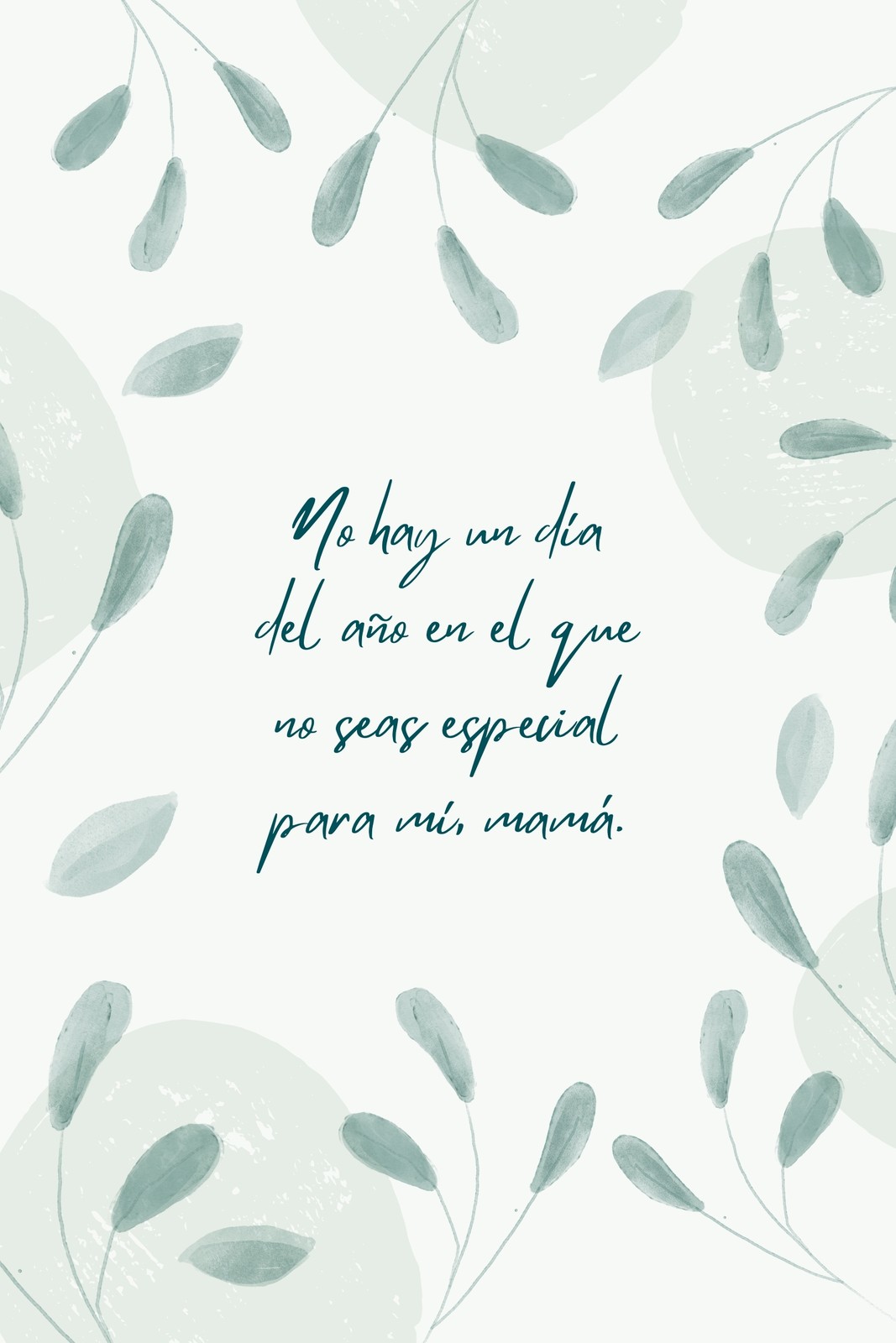 Verde Hojas Acuarela General Felicitación Día de la Madre Póster Verde Hojas Acuarela General Felicitación Día de la Madre Póster