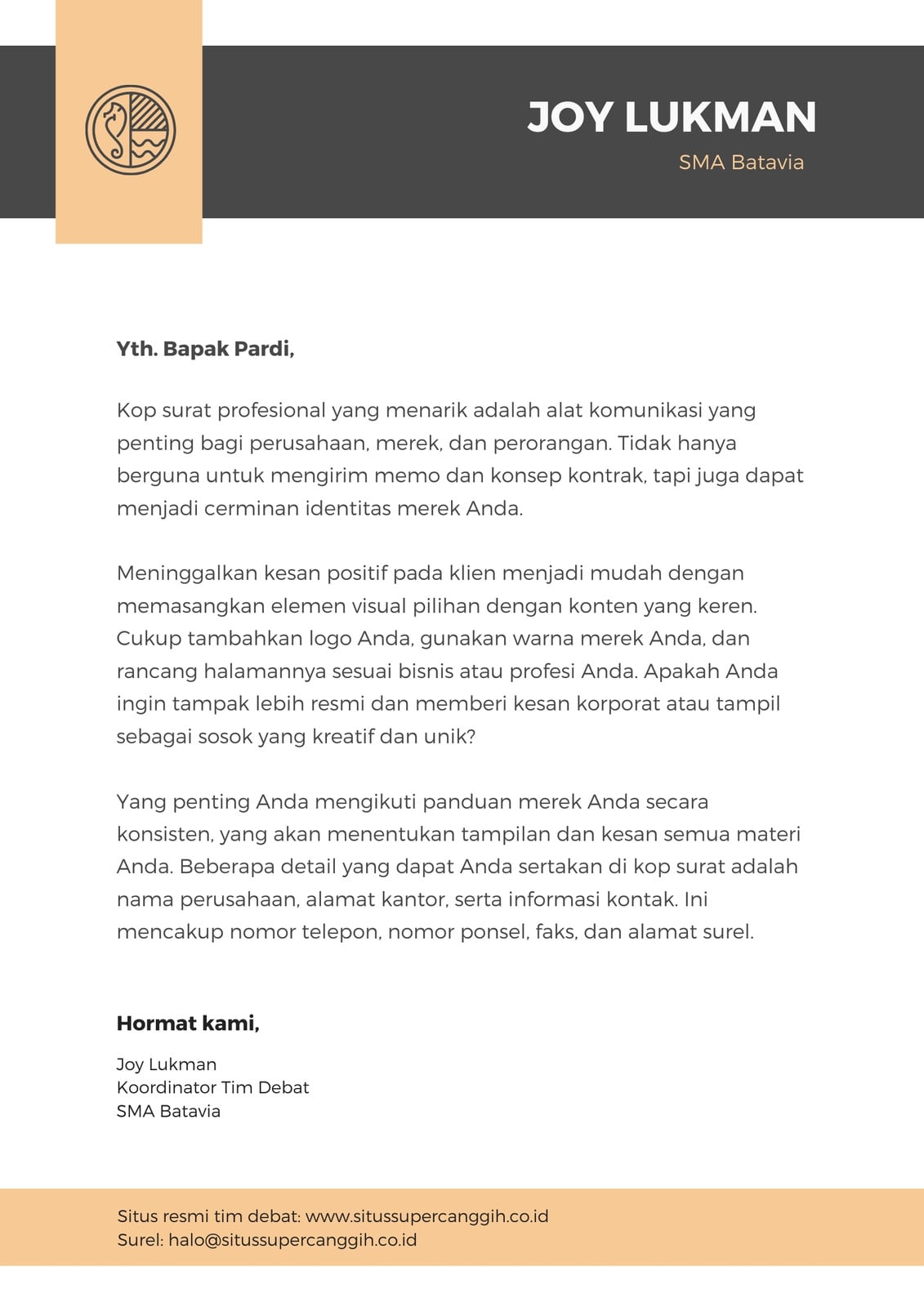 Kop Surat Sekolah Modern Khaki Abu-Abu Kop Surat Sekolah Modern Khaki Abu-Abu