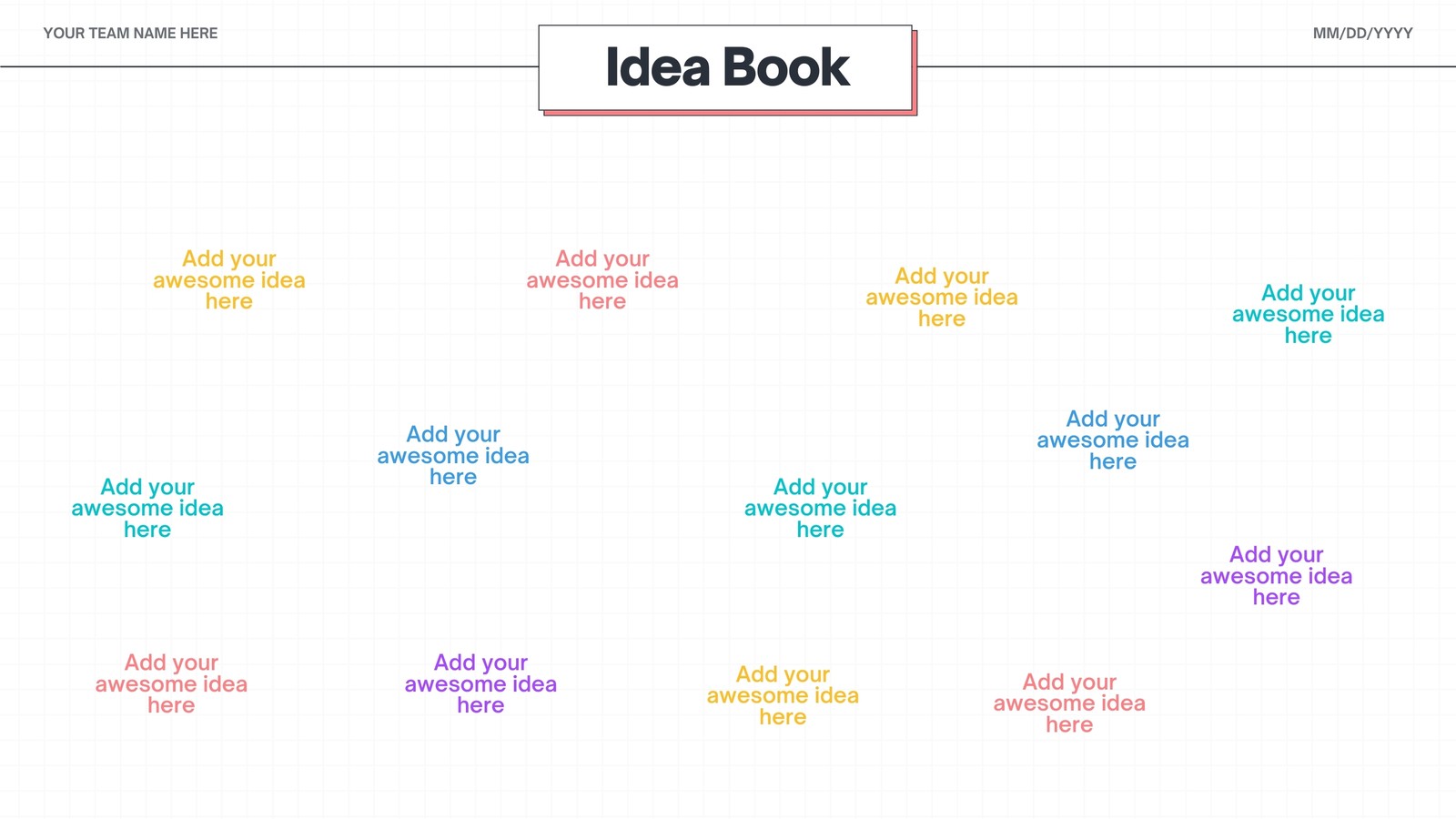Colorful Foundational Idea Book Brainstorm Online Whiteboard