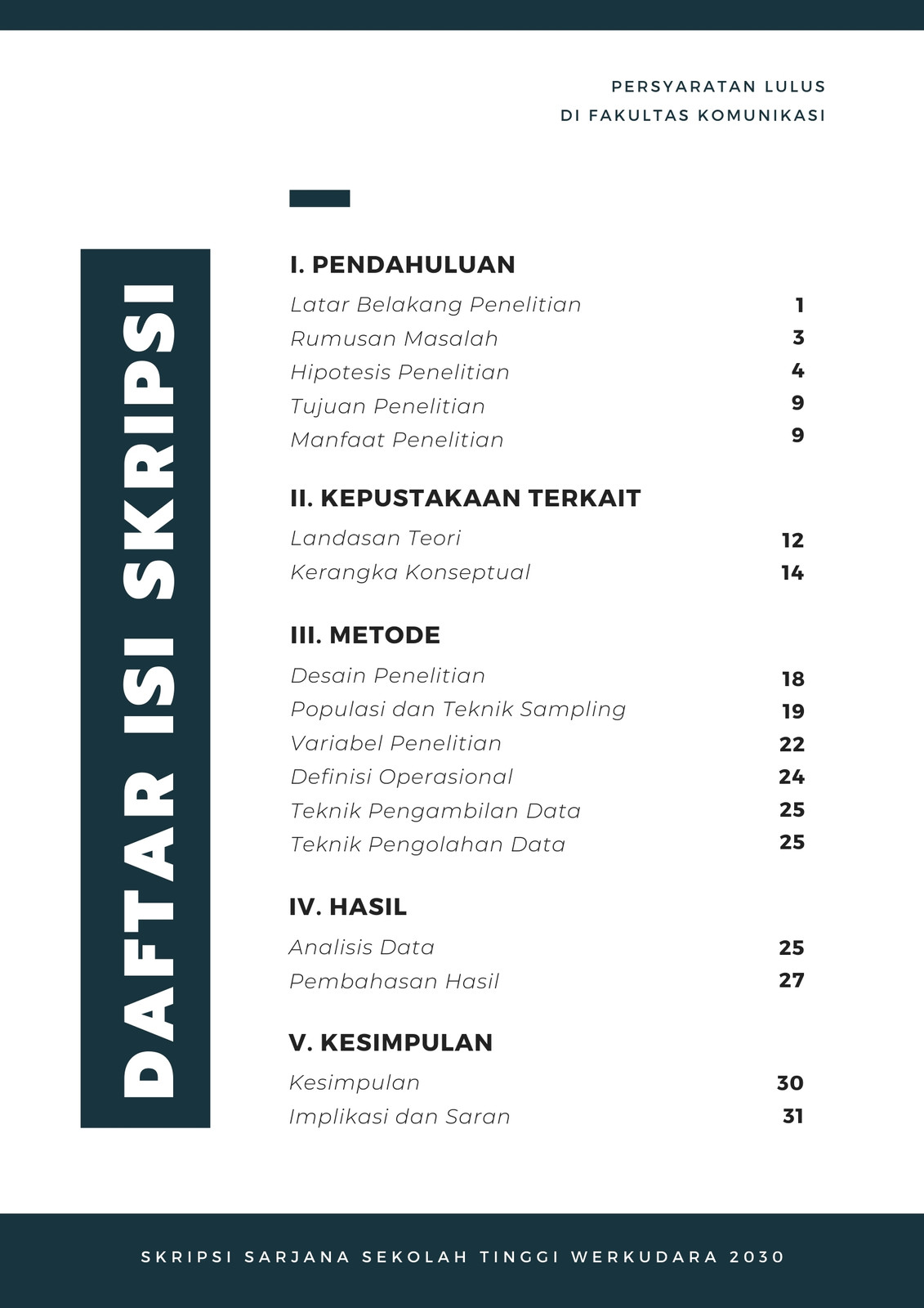 Daftar Isi Skripsi Umum Modern Biru Kelam Daftar Isi Skripsi Umum Modern Biru Kelam