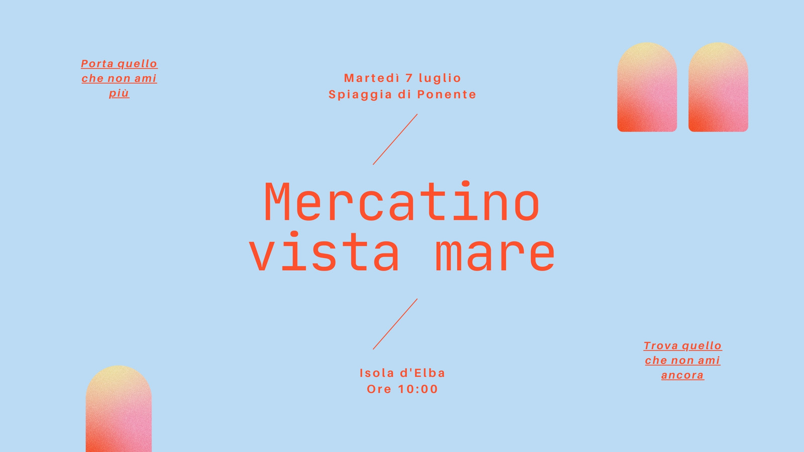 Azzurro e arancione facebook event cover minimalista Azzurro e arancione facebook event cover minimalista