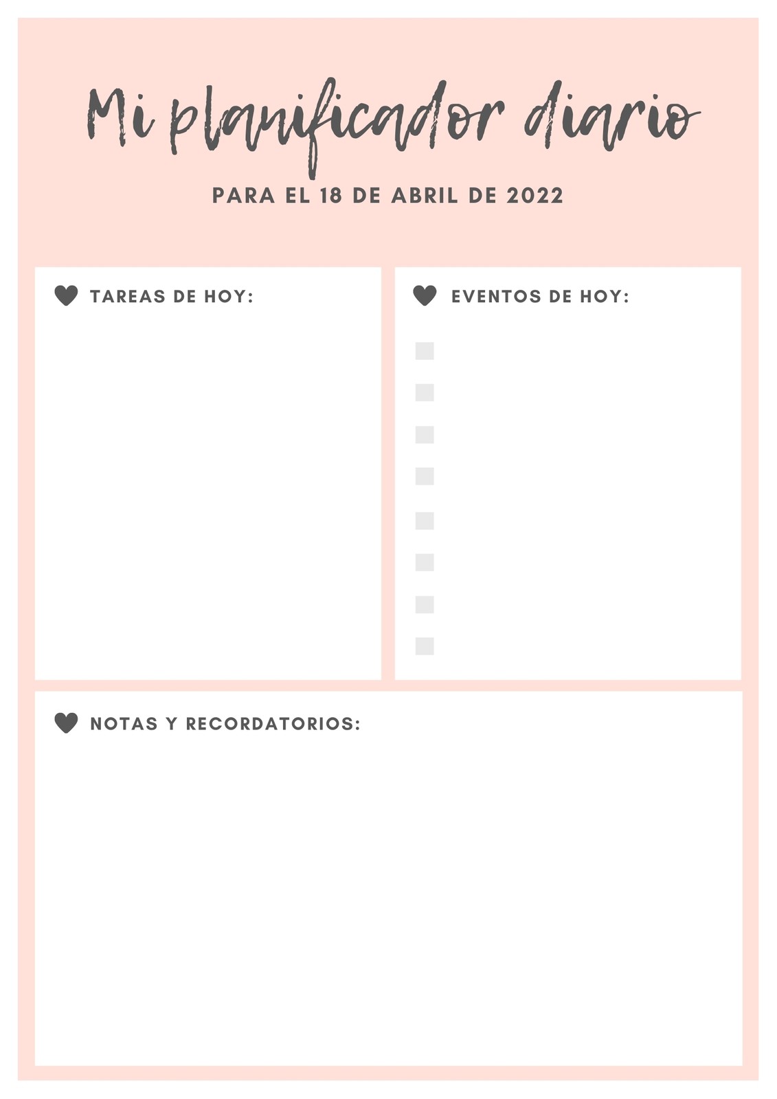 Rosa Bebé y Negro Corazón Tareas Planificador Diario Rosa Bebé y Negro Corazón Tareas Planificador Diario