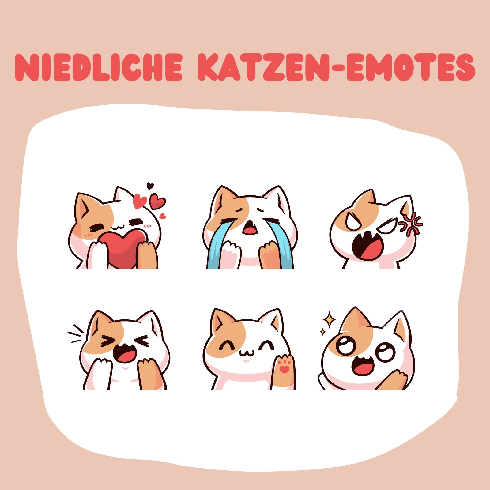 Rosa und Braun Niedlich Katze Twitch Emote Rosa und Braun Niedlich Katze Twitch Emote