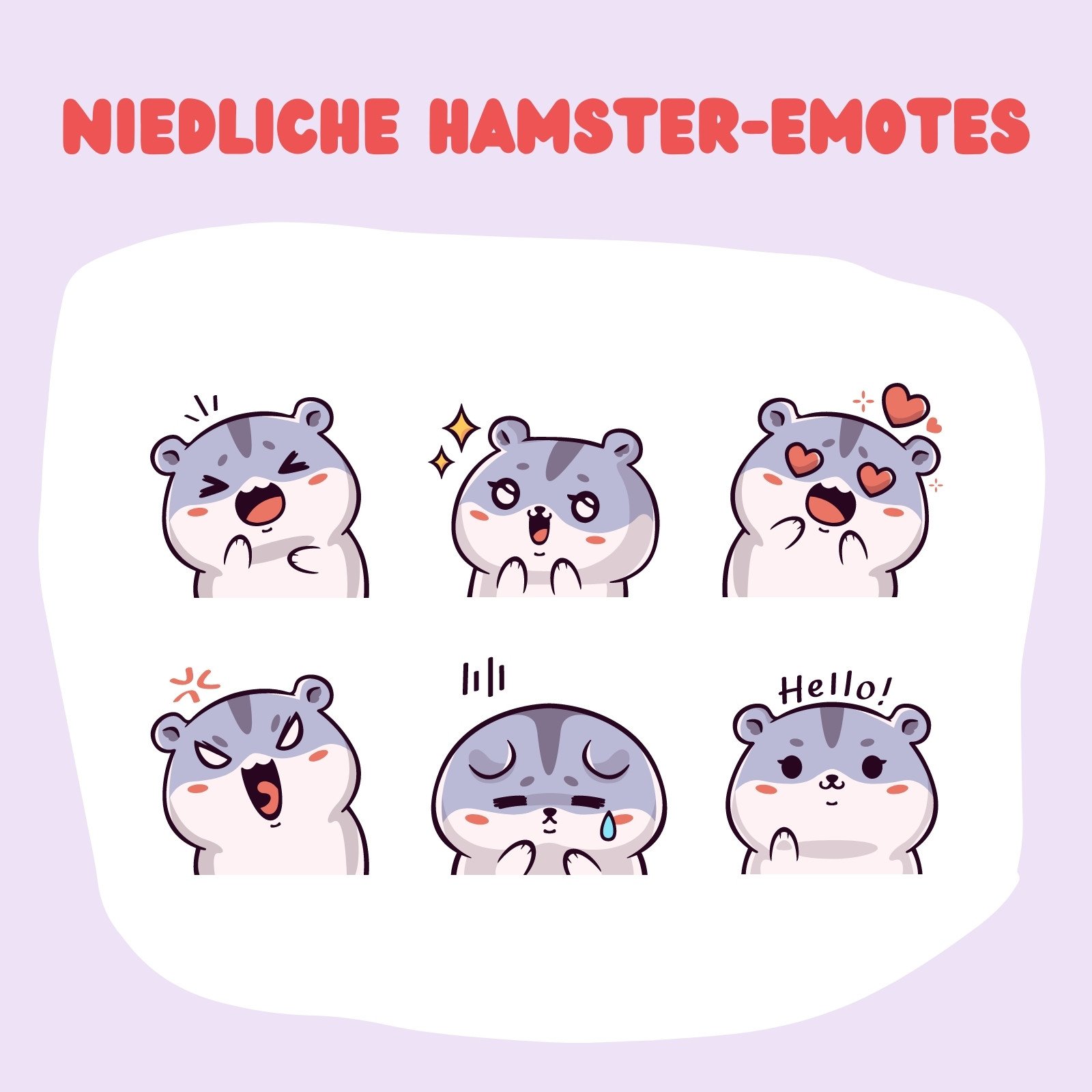 Lila Niedlich Hamster Twitch Emote