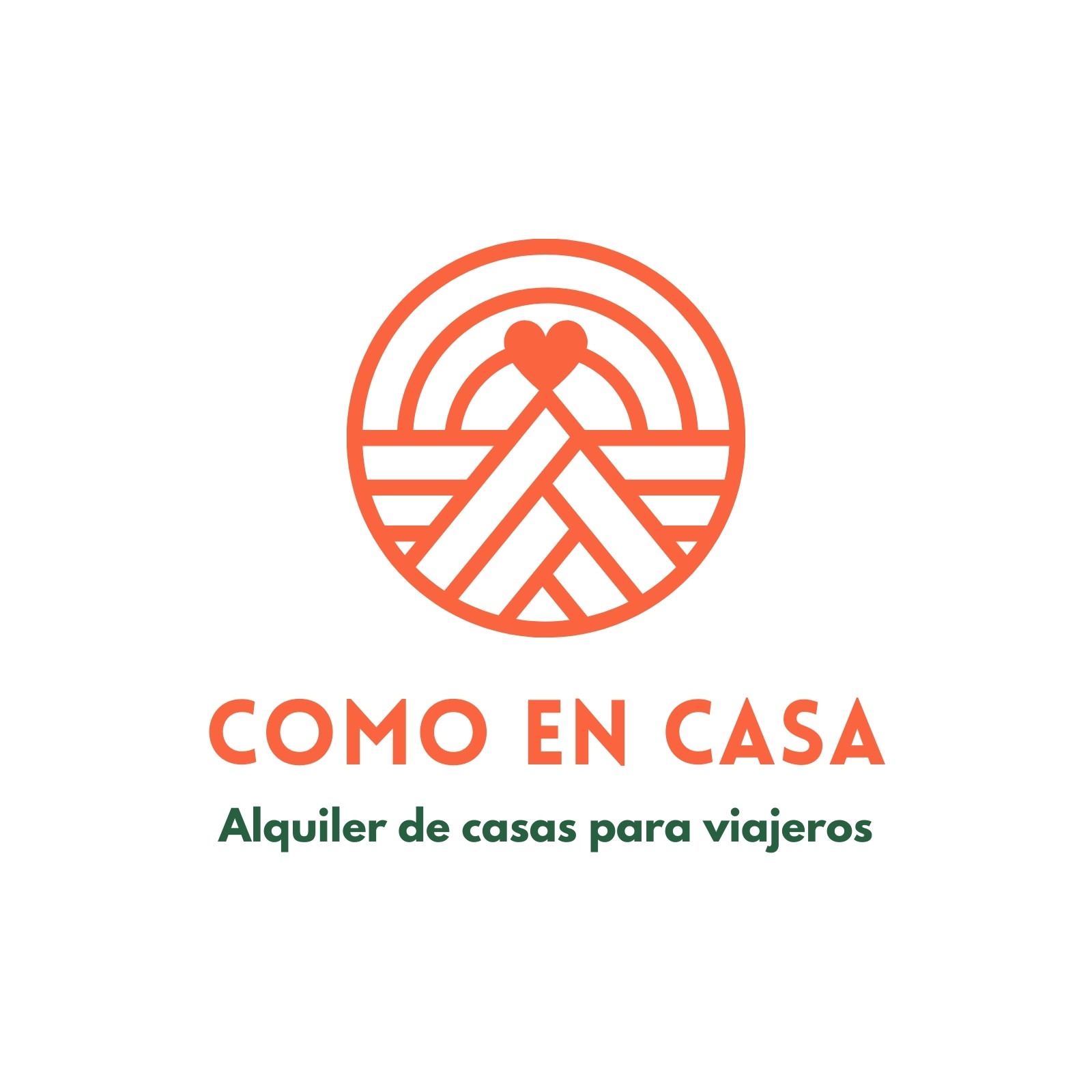 Logo damasco y verde oscuro geométrico de turismo