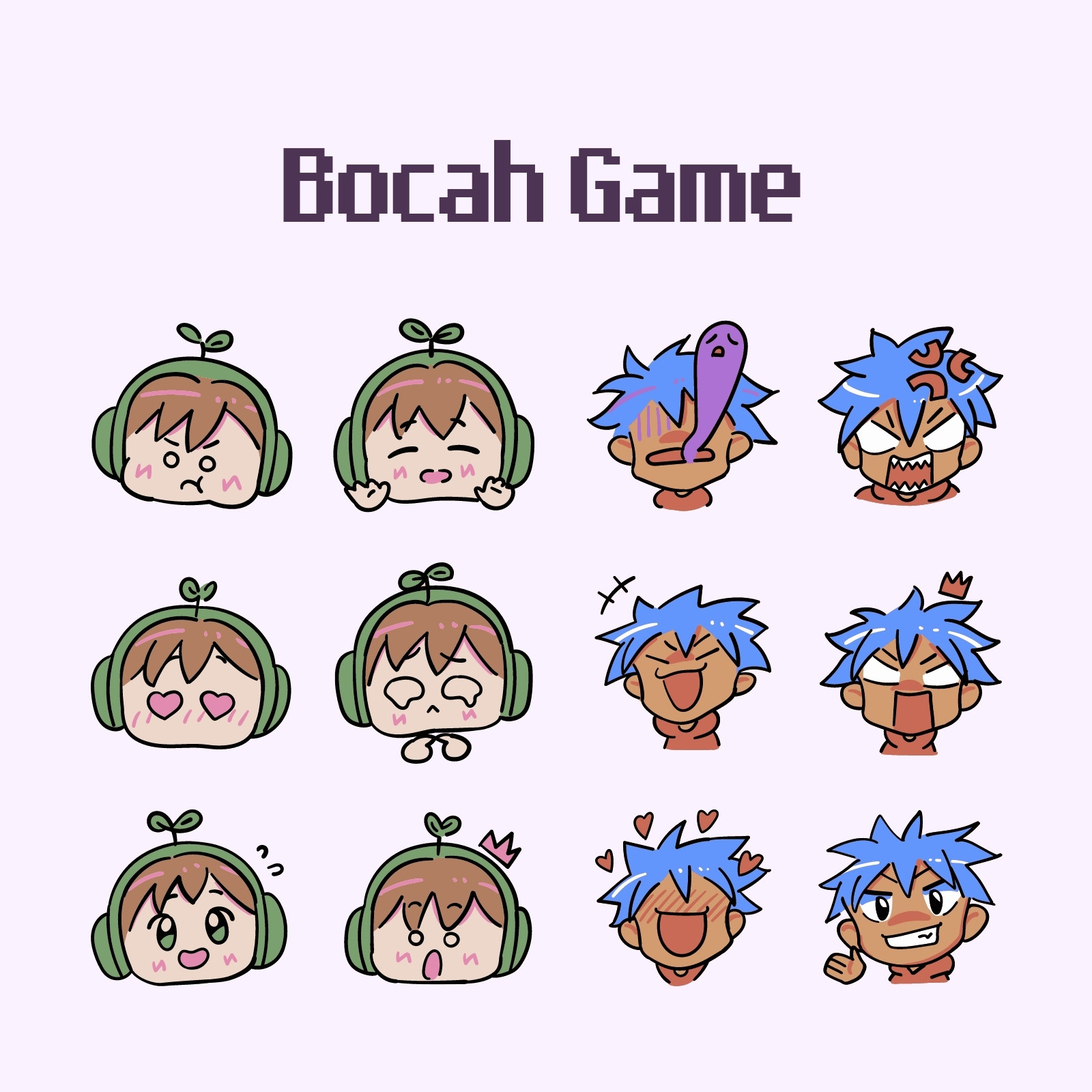 Hijau Cokelat dan Biru Bocah Pemain Gim Emot Twitch Hijau Cokelat dan Biru Bocah Pemain Gim Emot Twitch
