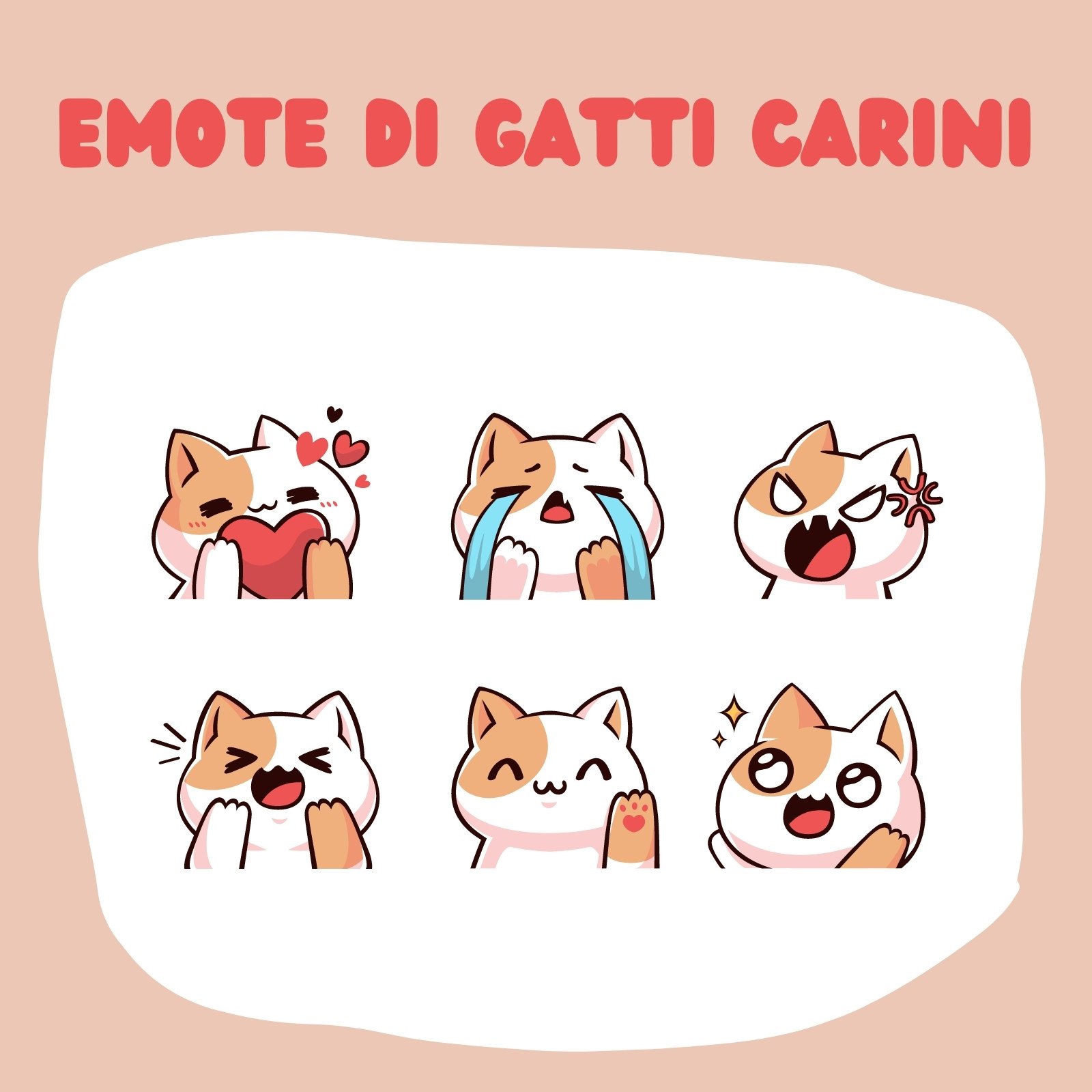 Rosa e Marrone Emote Gatto Carini Twitch