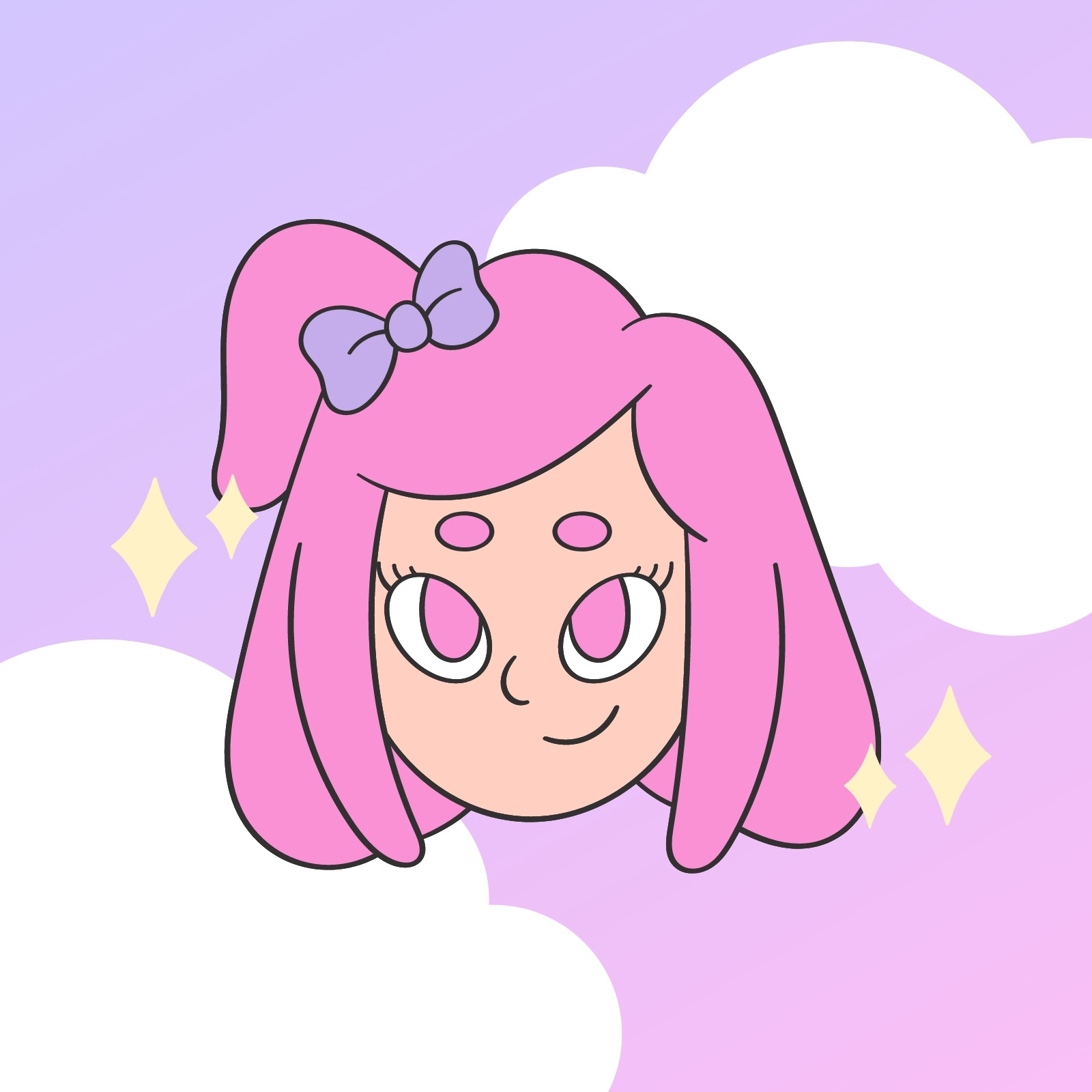 Violet et Rose Nuages Gameur Fille Twitch Profil Photo Violet et Rose Nuages Gameur Fille Twitch Profil Photo