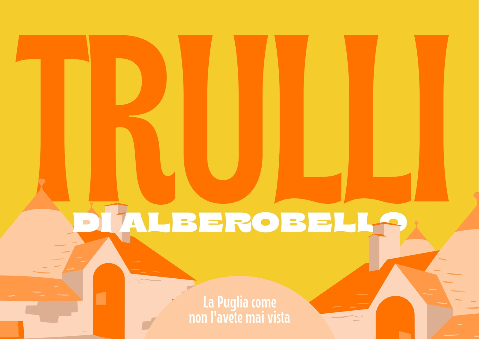 Cartolina Arancione Trulli Viaggio Puglia Cartolina Arancione Trulli Viaggio Puglia