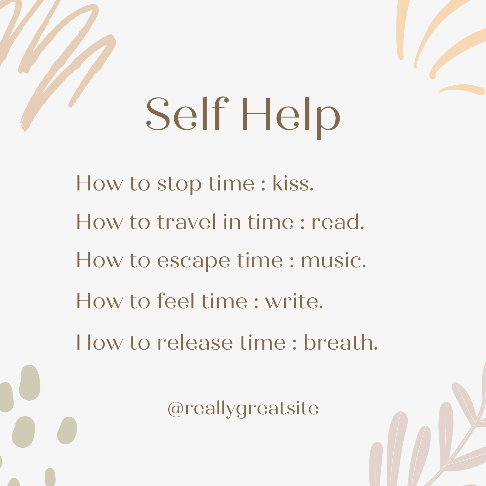 Minimmalist Self Help List - Instagram Post
