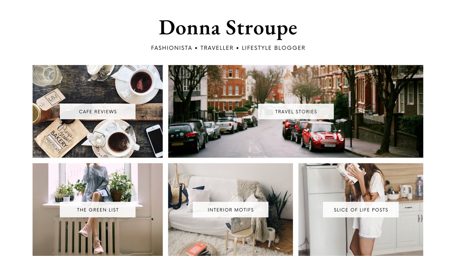 White Simple Light Blogger Bio Link Website