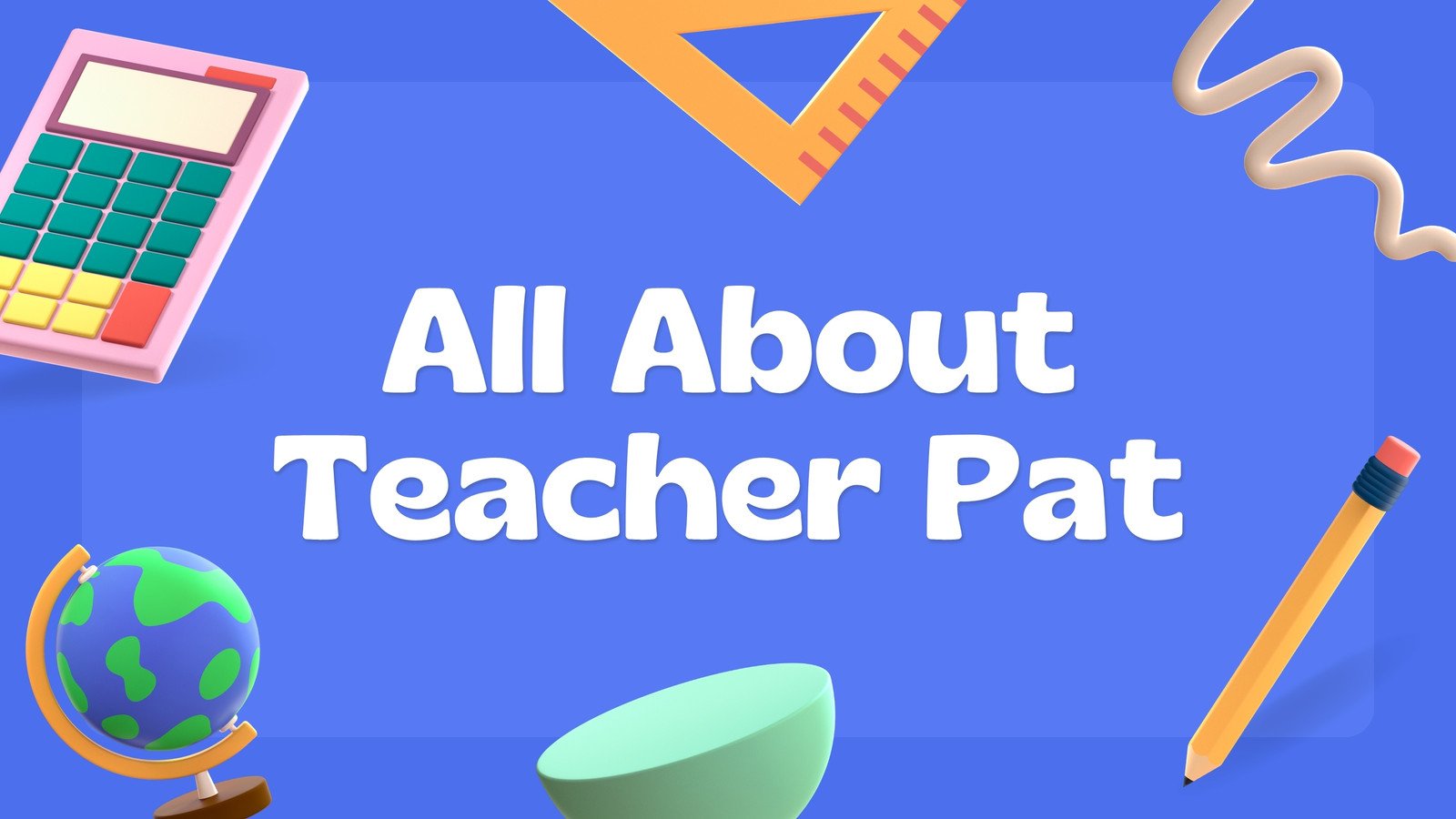 About Me Blank Education Presentation in Blue Pink White 3D Style