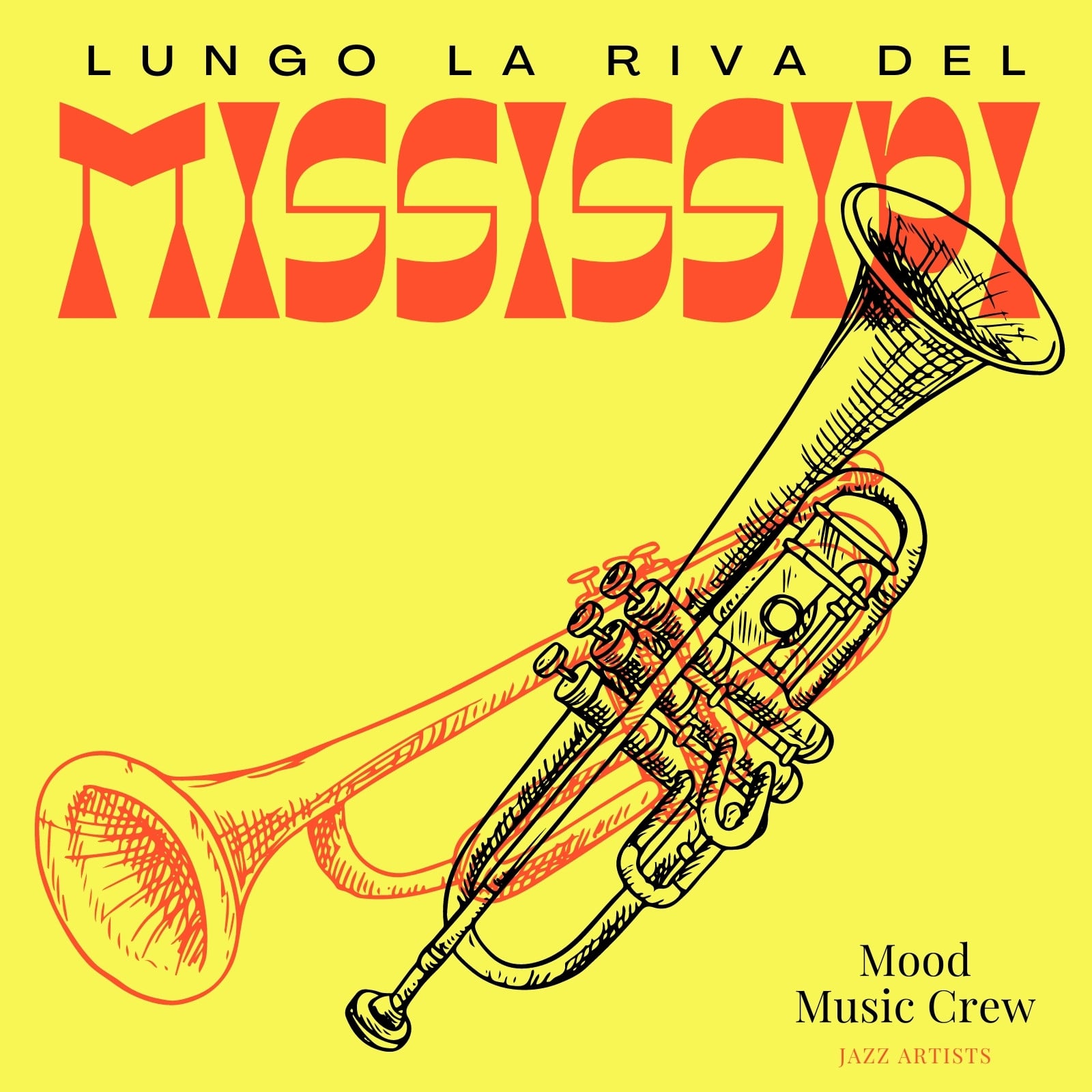 Album cover, giallo, disegno, tratto, tromba, mississipi, musica, jazz Album cover, giallo, disegno, tratto, tromba, mississipi, musica, jazz