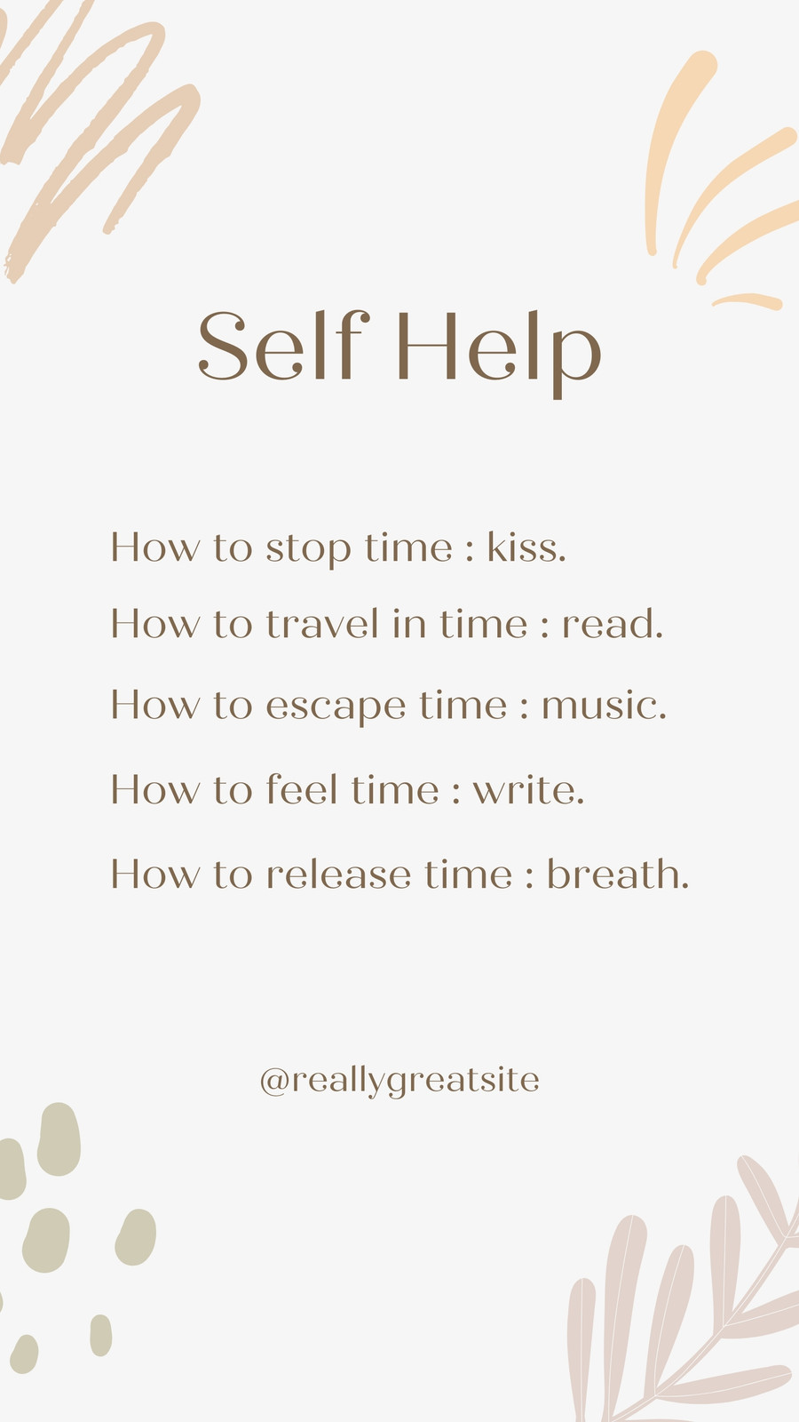 Minimmalist Self Help List - Instagram Story