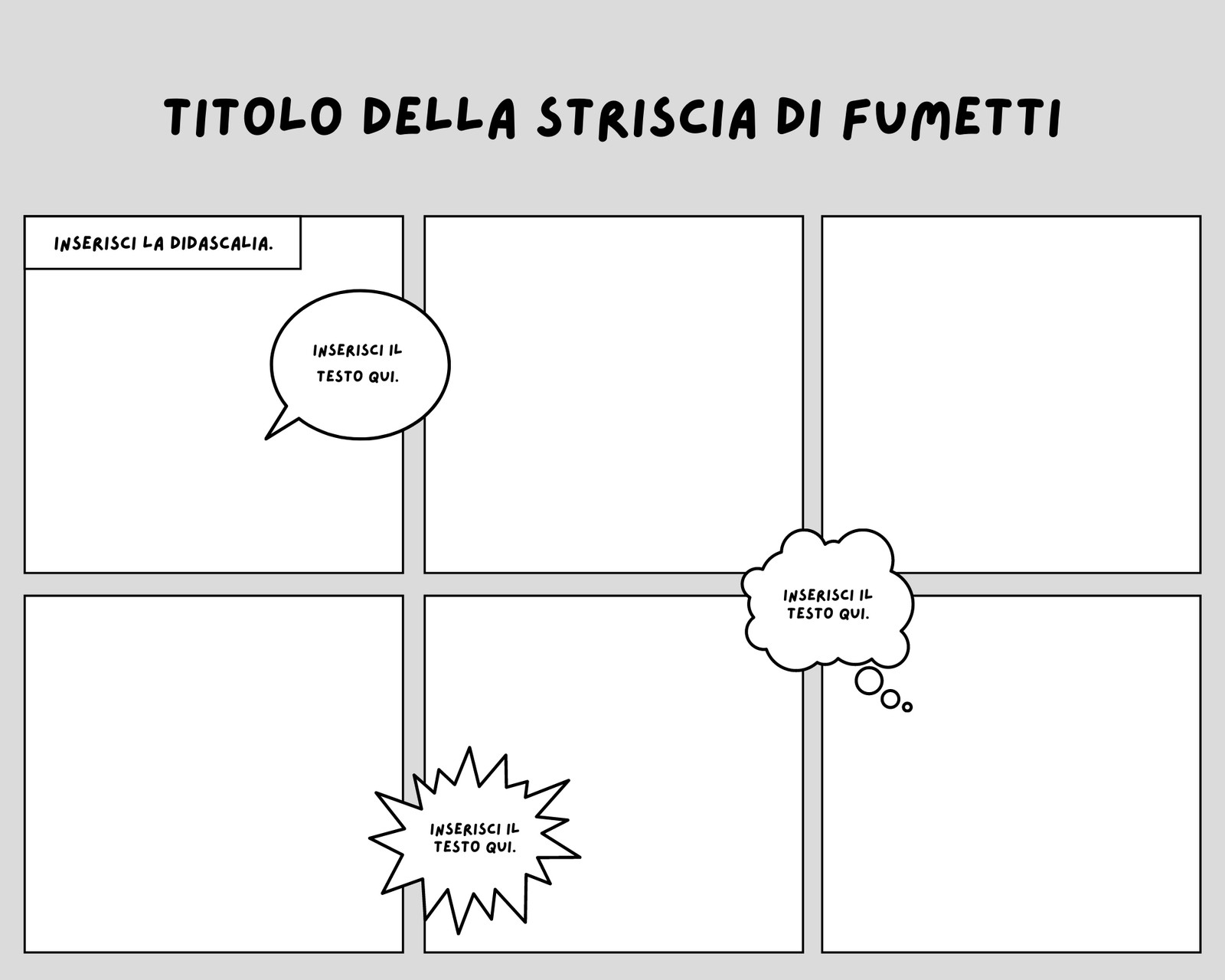 Vuoto 6 Riquadri Striscia di Fumetti Vuoto 6 Riquadri Striscia di Fumetti