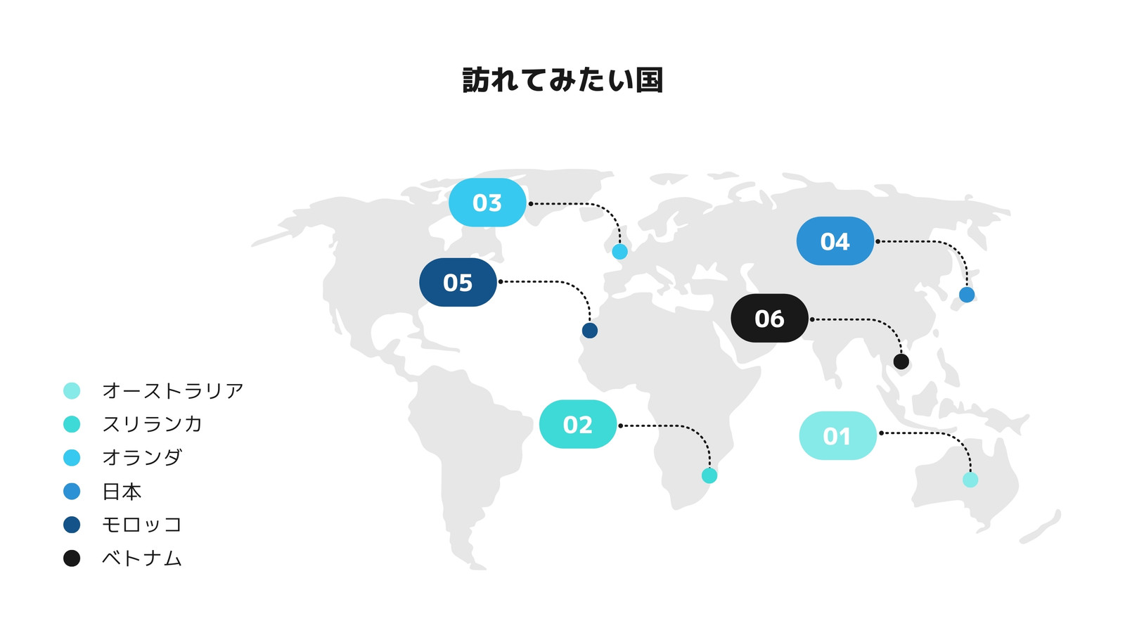 青とグレー 世界地図チャート プレゼンテーション 青とグレー 世界地図チャート プレゼンテーション