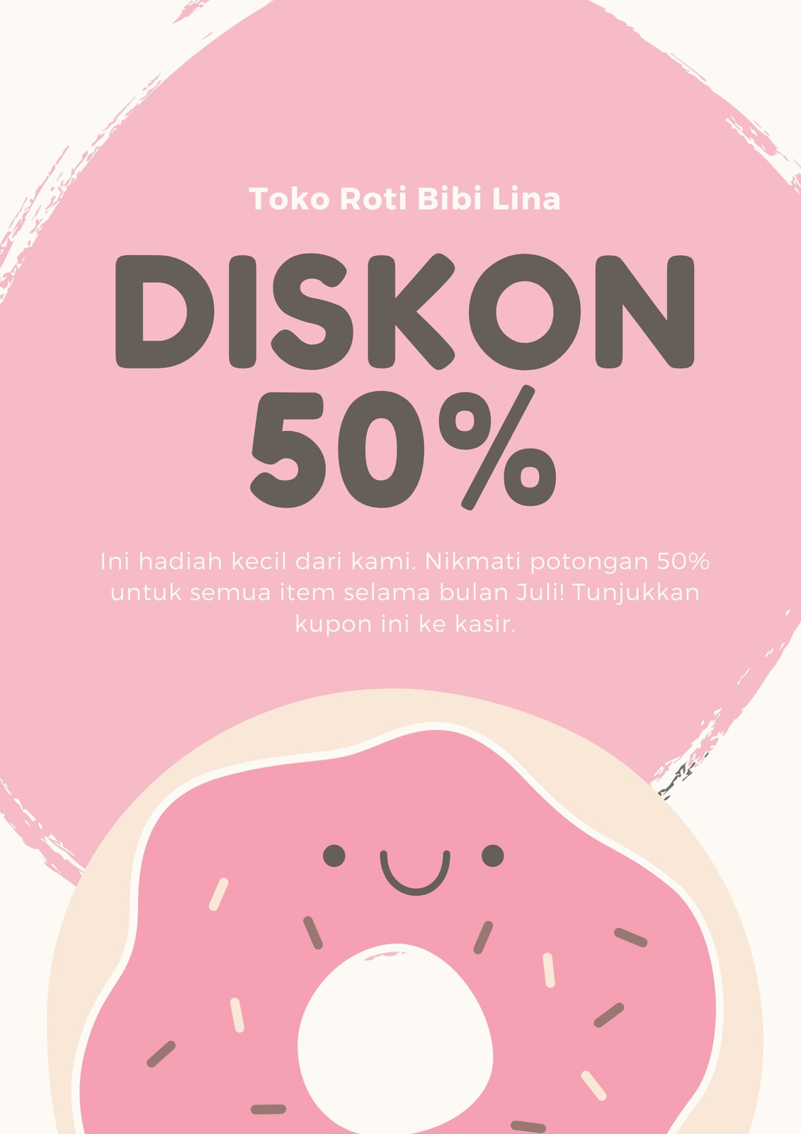 Kupon Ilustrasi Donat dengan Taburan Merah Muda Kupon Ilustrasi Donat dengan Taburan Merah Muda