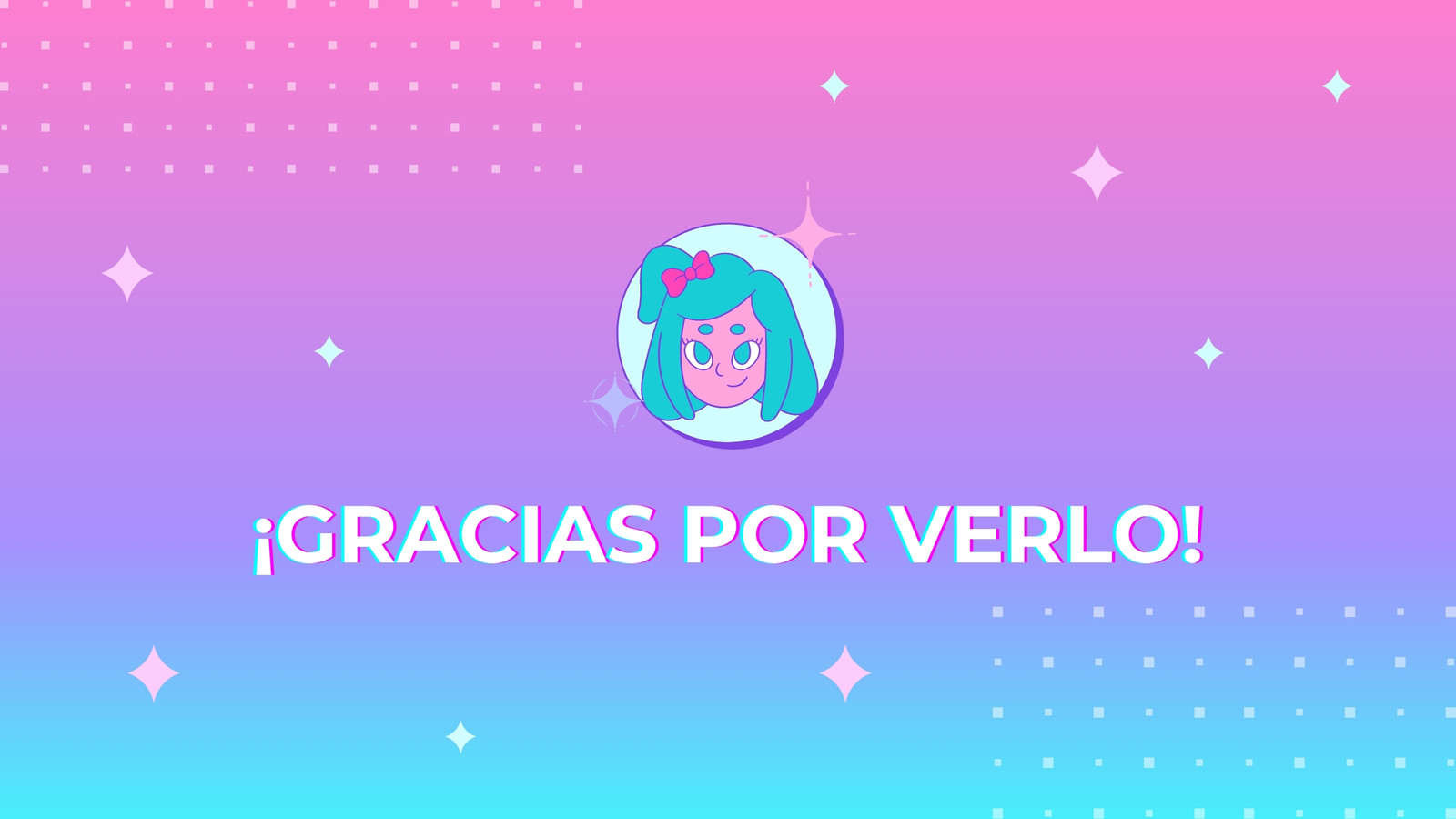 Cierre de YouTube Chica Gamer Rosa y Cian Gradiente Cierre de YouTube Chica Gamer Rosa y Cian Gradiente