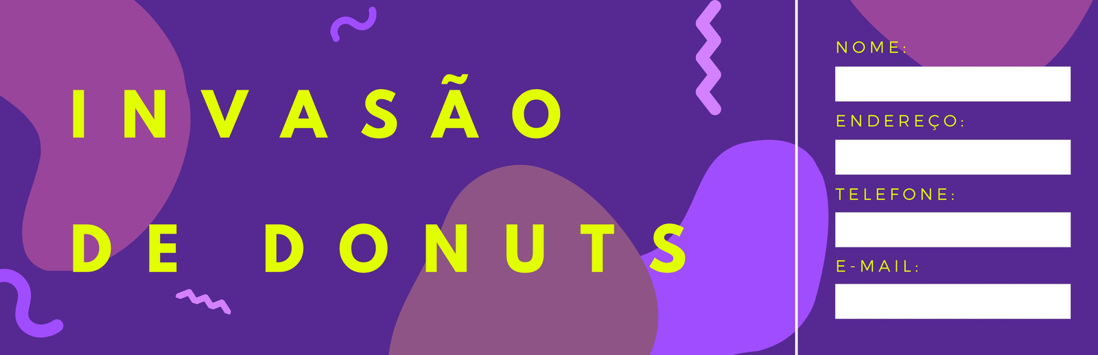 Roxo e Neon Formas Bilhete de rifa