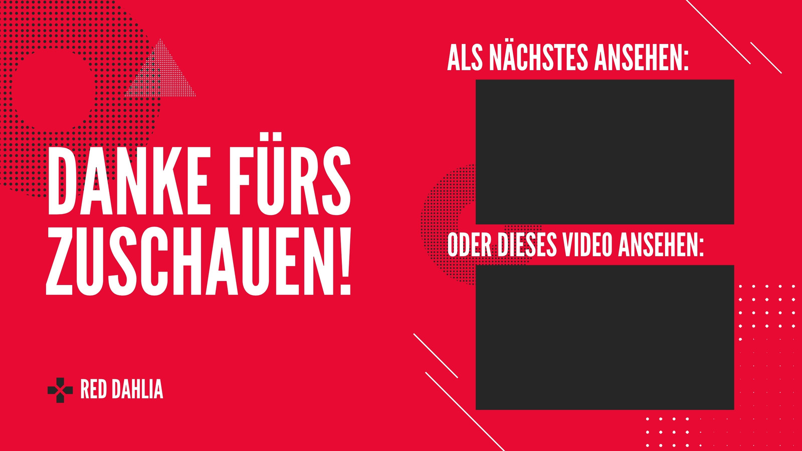 Rot Modern Gamer Mädchen YouTube-Outro