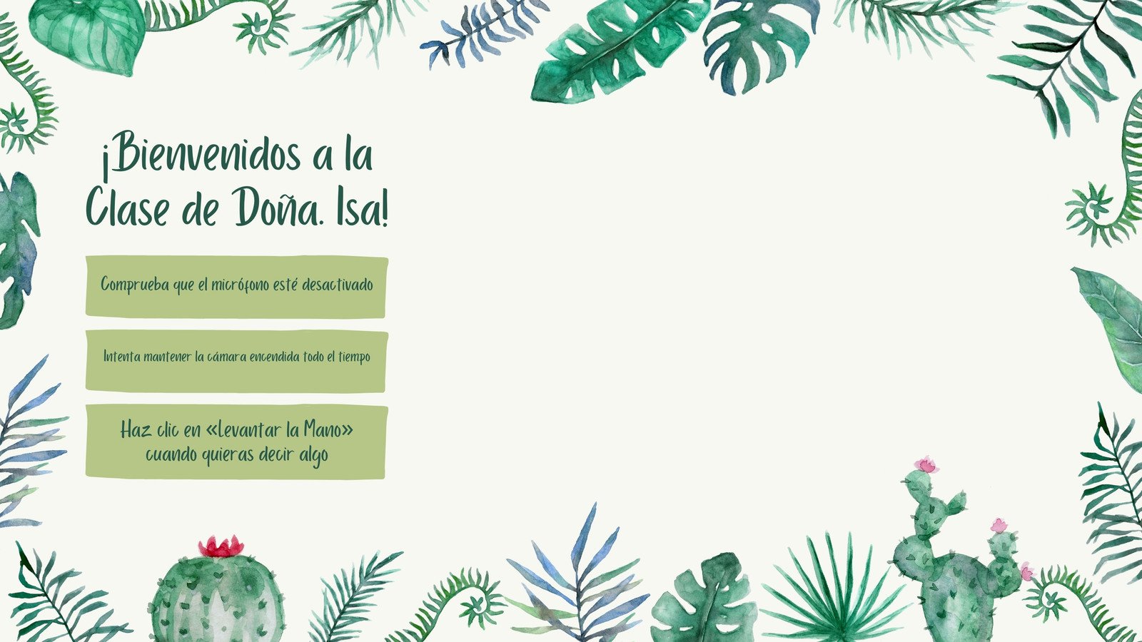 Verde Natural Suculentas y Cactus Fondo Virtual