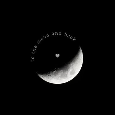 I Love You to the Moon and Back Romantic Instagram Post Canva template, black and white