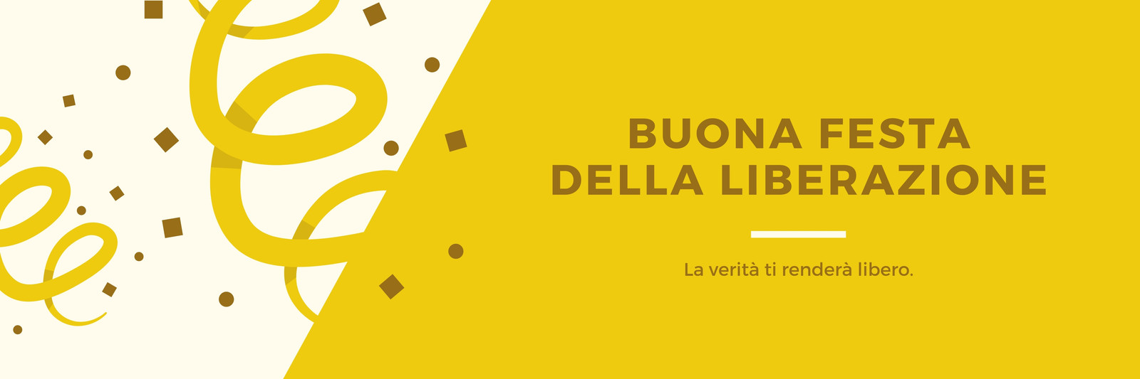 Giallo Confetti Giorno della Liberazione Intestazione di Twitter Giallo Confetti Giorno della Liberazione Intestazione di Twitter