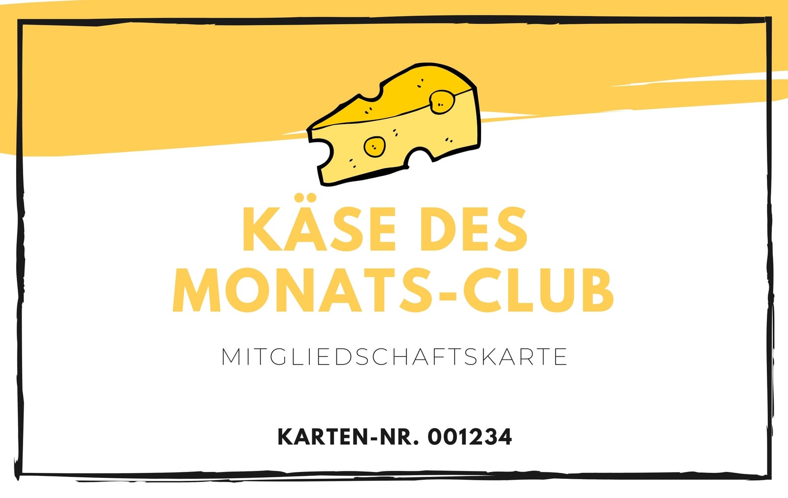 Gelb und Schwarz Illustration Mitgliedschaftskarte Ausweis