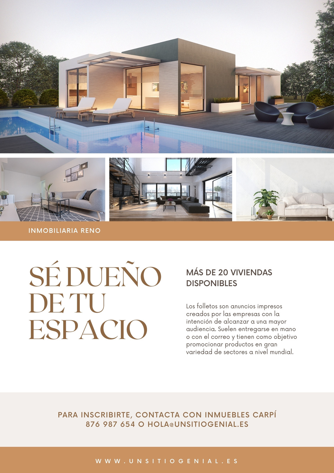 Marrón Blanco Foto Negocio Inmobiliaria Folleto Marrón Blanco Foto Negocio Inmobiliaria Folleto