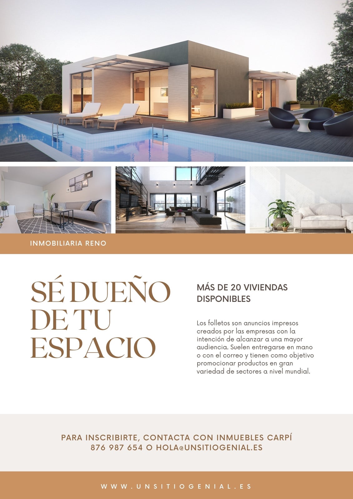 Marrón Blanco Foto Negocio Inmobiliaria Folleto Marrón Blanco Foto Negocio Inmobiliaria Folleto