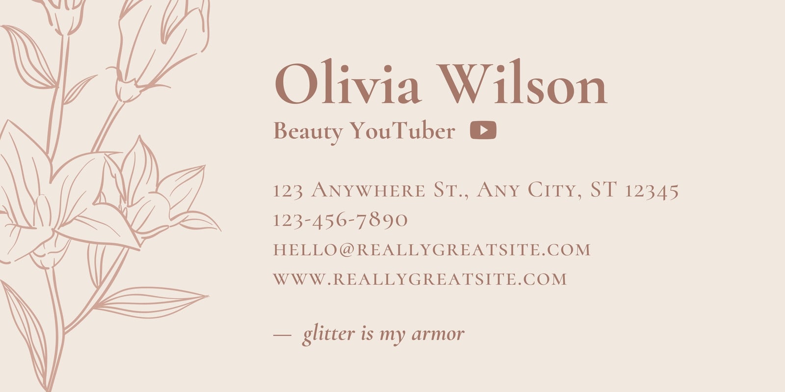 Beige and Brown Delicate Flora Online Personal Email Signature Beige and Brown Delicate Flora Online Personal Email Signature