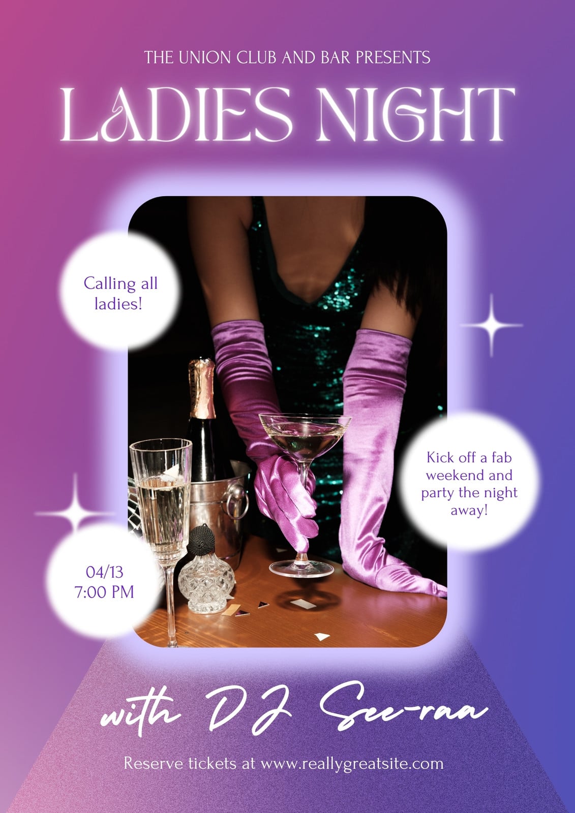 Purple and Pink Drinks Modern Vaporwave Dj Event Flyer Purple and Pink Drinks Modern Vaporwave Dj Event Flyer